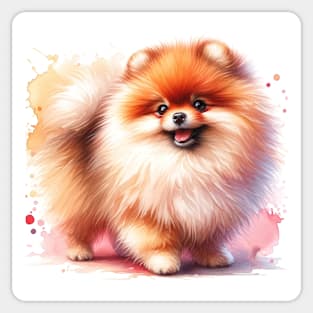 Pomeranian Watercolor Painting - Beautiful Dog Sticker